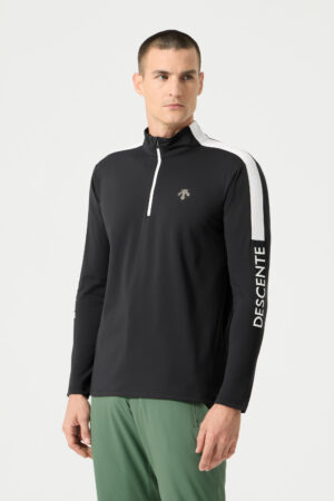 JERSEY	COLOR BLOCK T-NECK BKWH